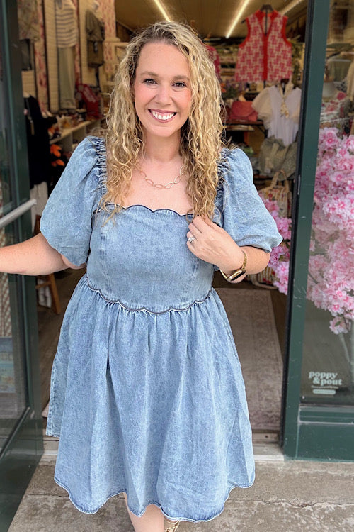 flowy denim dress Emmylou modern look VM: 25-40 Color:F1 - Blue / Red 2011 Chanel by Karl Skirt