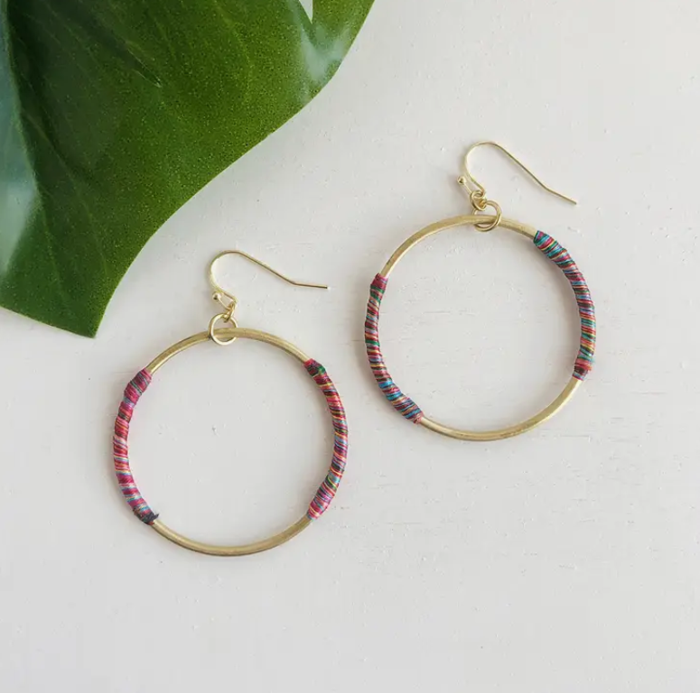 jaja rainbow side wrap hoop earrings for women