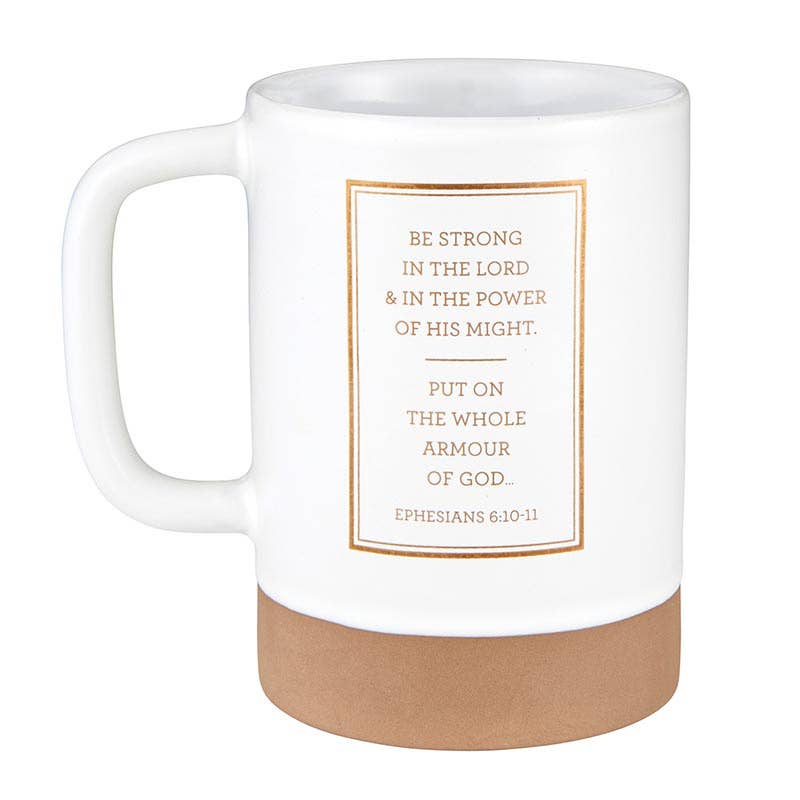 be strong in the lord stoneware mug gift