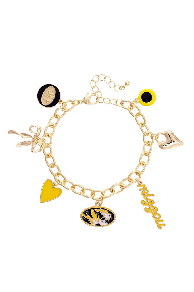 charm bracelet with Mizzou charms