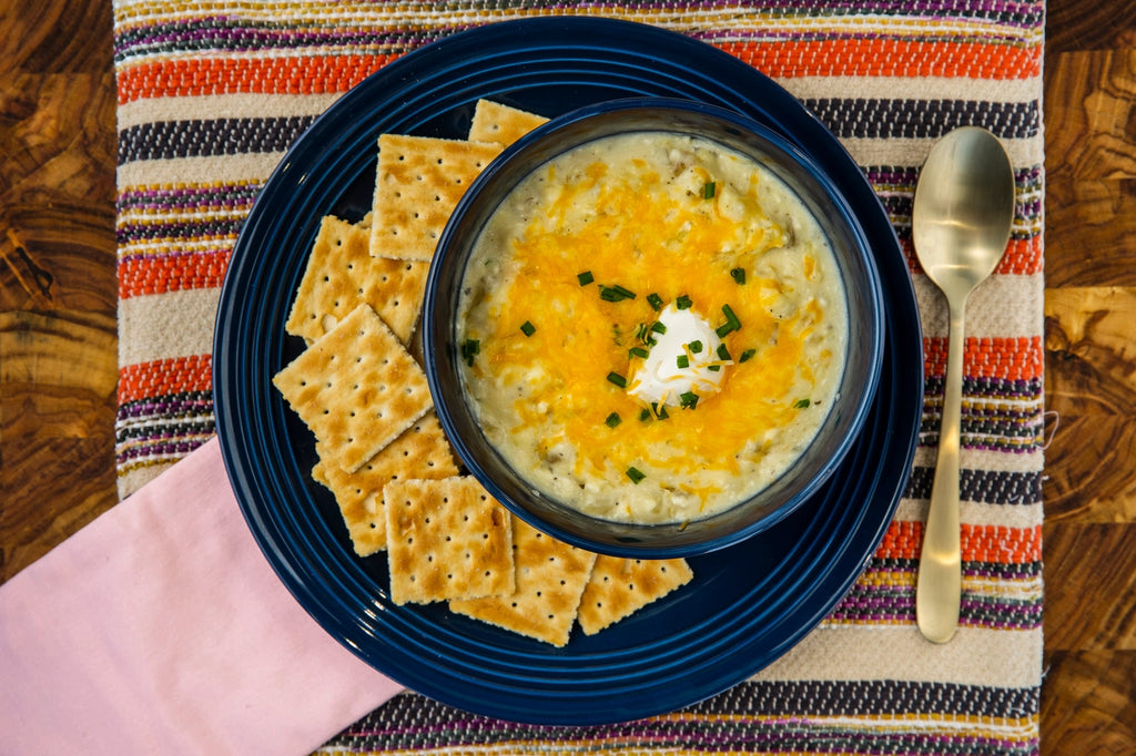 Yummy Baked Potato Soup Crockpot meal kit for busy moms easy dinner