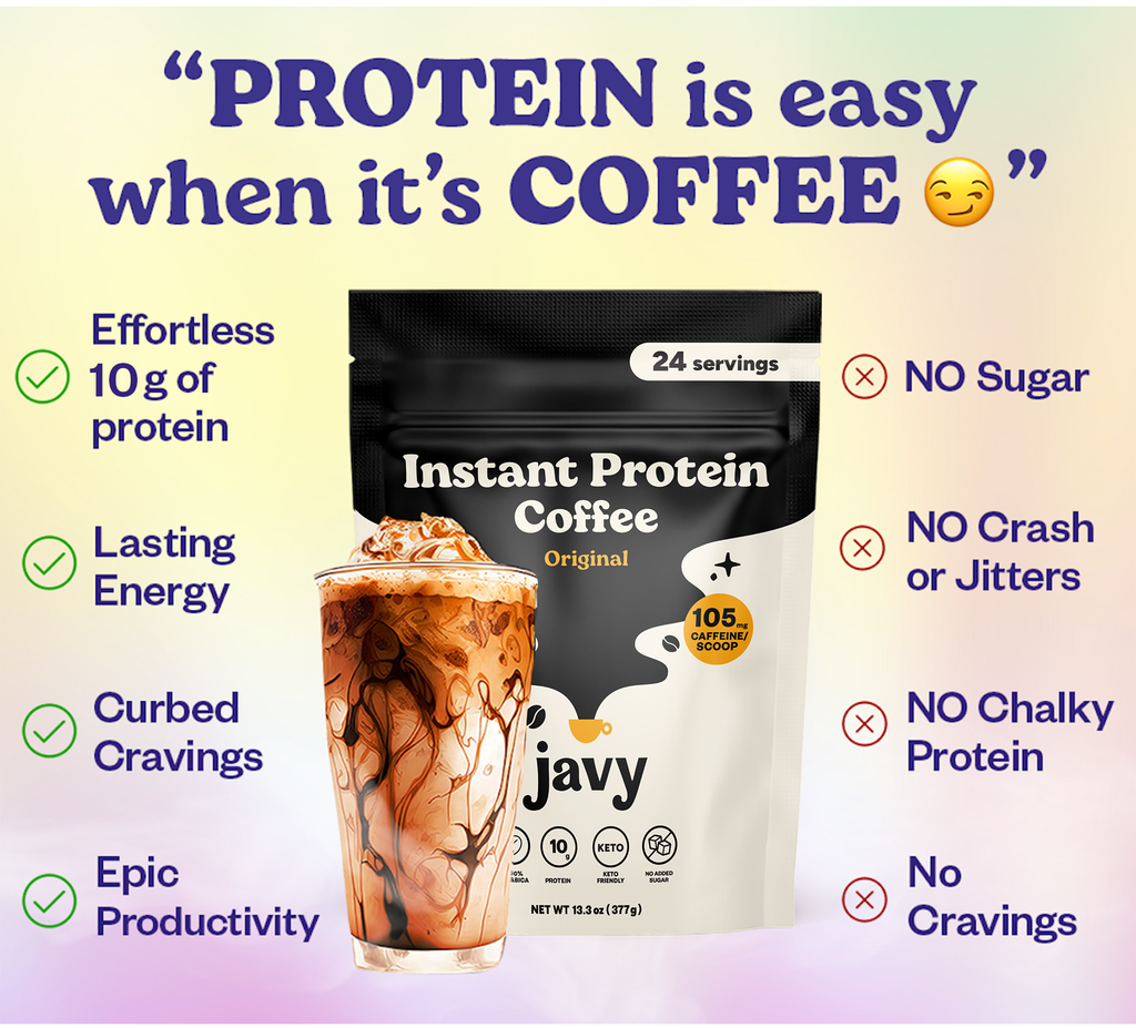 protein is easy when it's coffee javy coffee energy