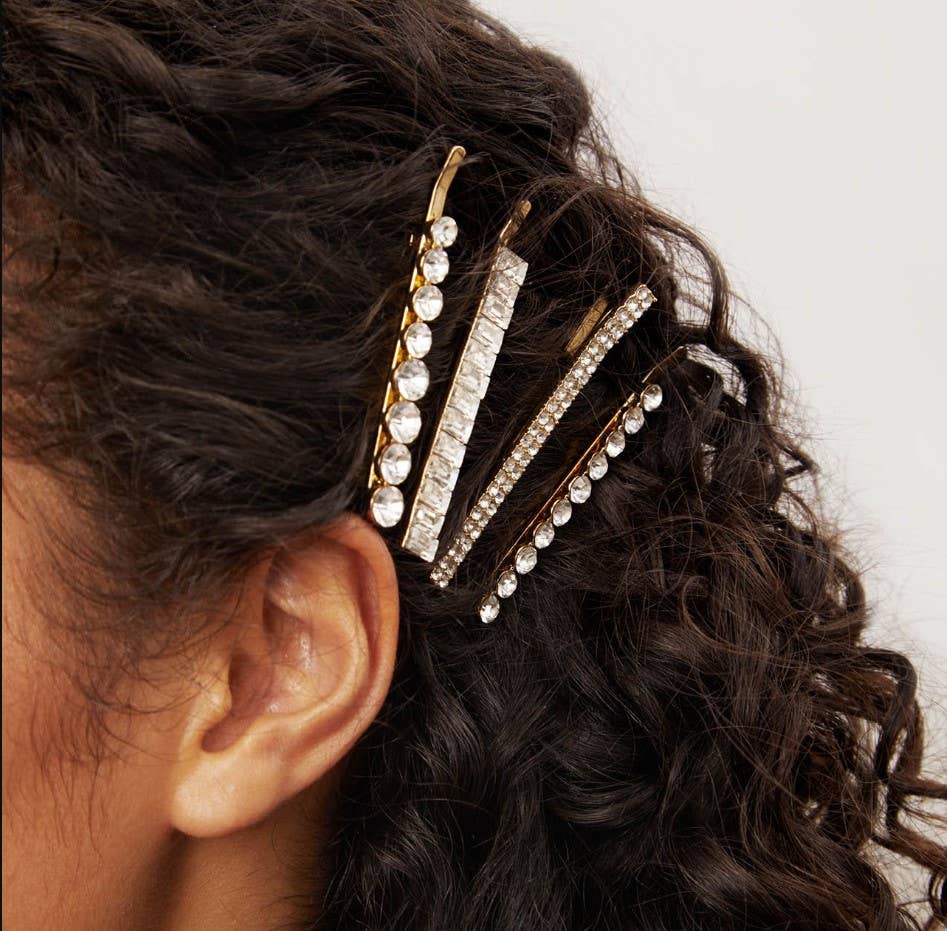 Hair accessory with decorative elements in a person's hair