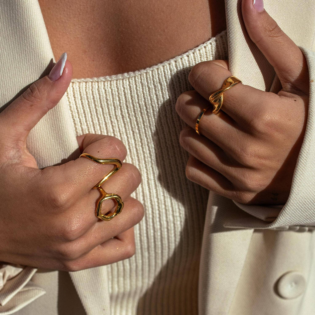 rings on hands close up
