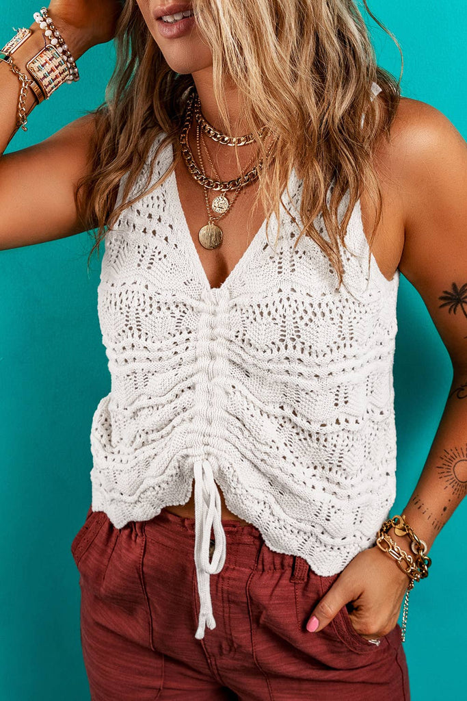 vneck women' crochet sweater