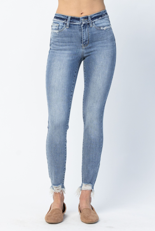 Judy Blue skinny released waist jeans 82408