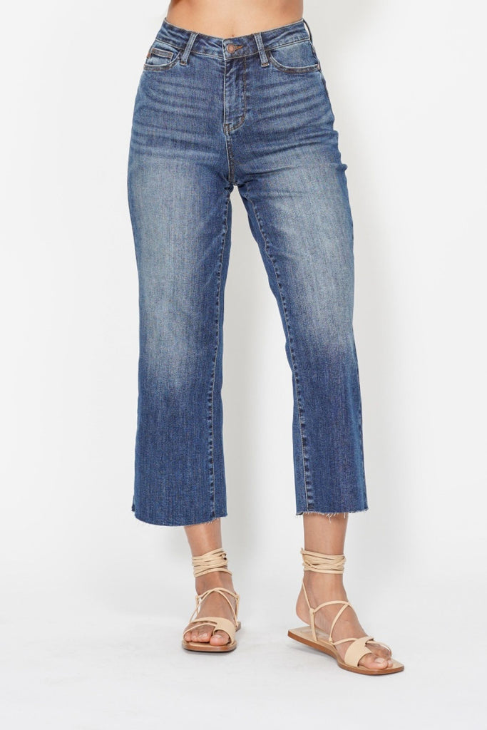 wide leg crop judy blue jeans for women 88873