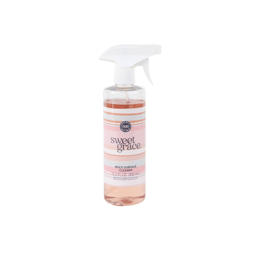 Spray bottle labeled 'sweet grace' on a white background