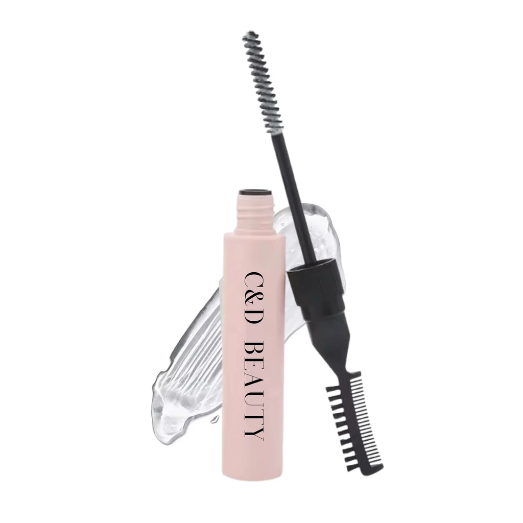 C&D Beauty mascara with comb on a white background