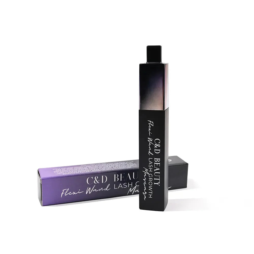 C&D Beauty lash growth serum with packaging on a white background