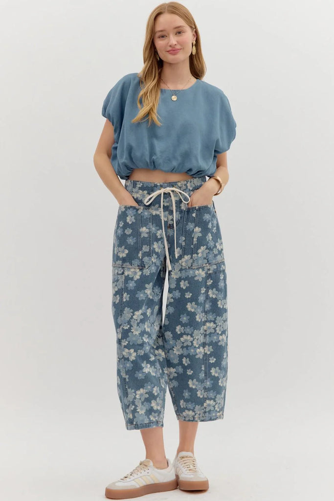 ankle pants with drawstring