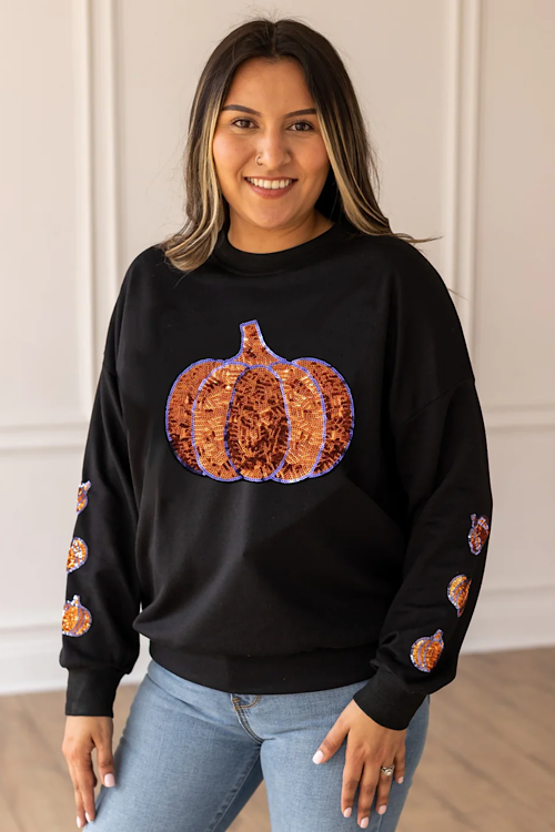 Sequin sleeve discount sweatshirt