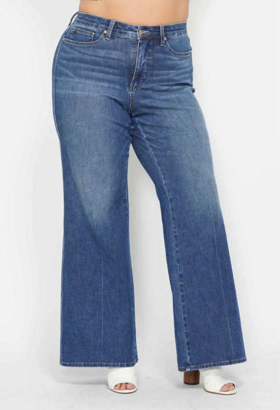 Judy blue retro wide leg jeans for women plus curvy 88847