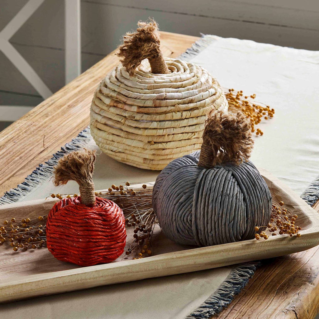 Mud Pie Corn Husk Pumpkins for fall decor
