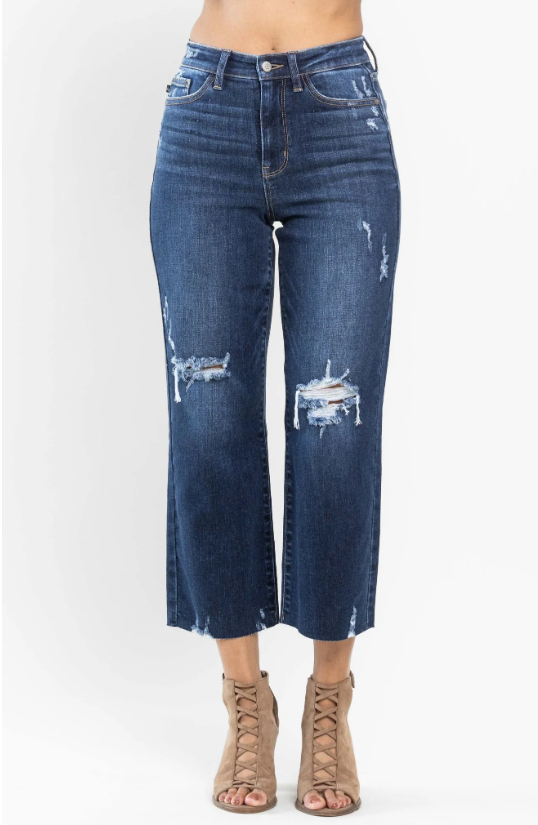 Judy Blue boutique jeans wide leg crop jeans