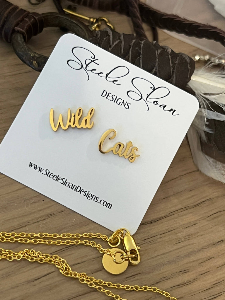 Wild Cats Gold stud earrings