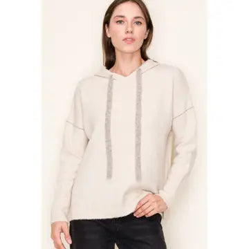 blanket stitch hoodie sweater contrast women boutique