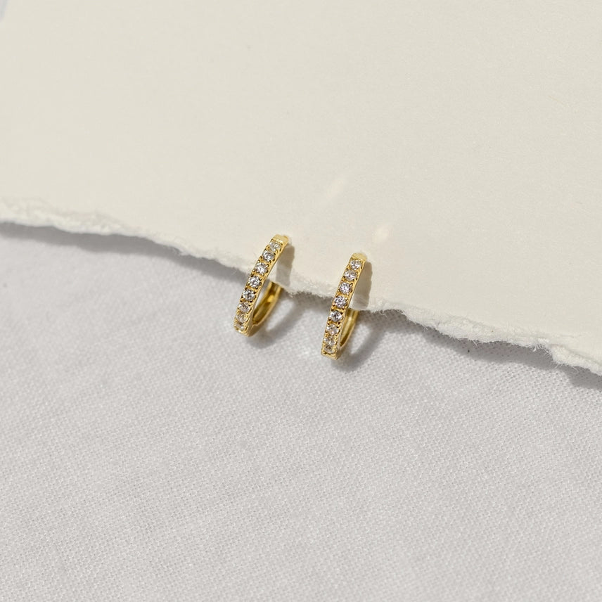 gold plated and cubic ziconia earrings