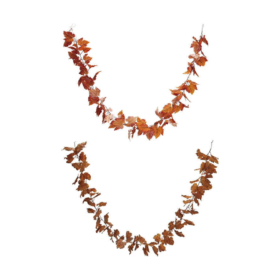 Decorative leaf garland on a white background
