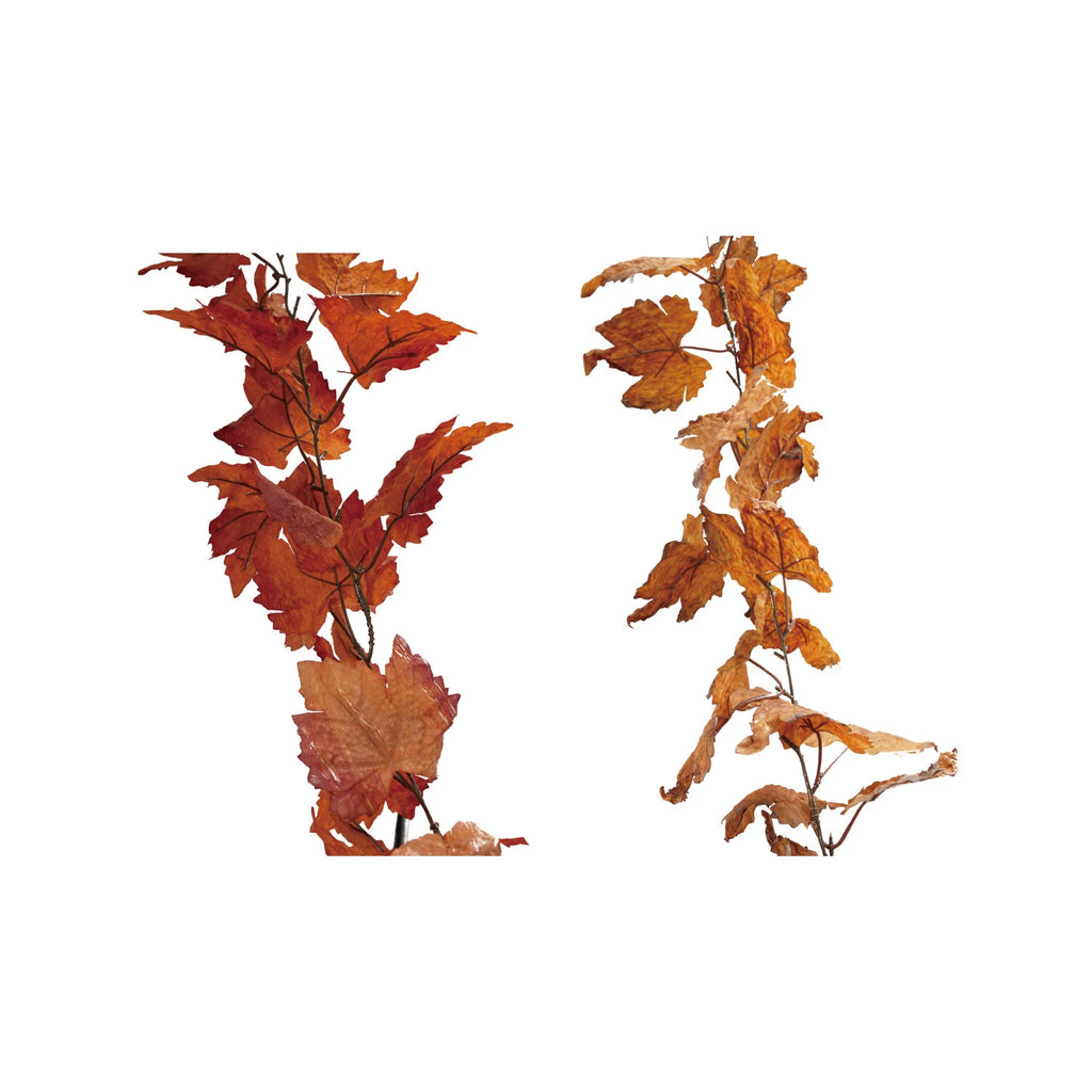 Two sets of dried leaves on white background
