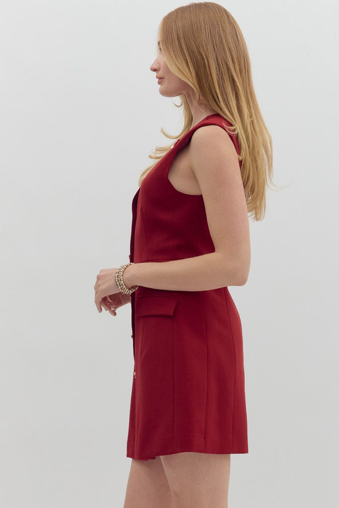 side of sleeveless dress