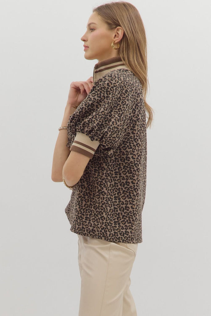 side view of leopard top