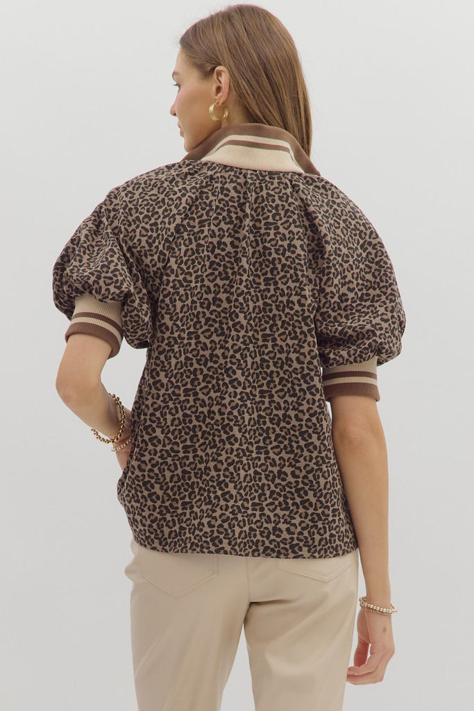 back view of leopard top 