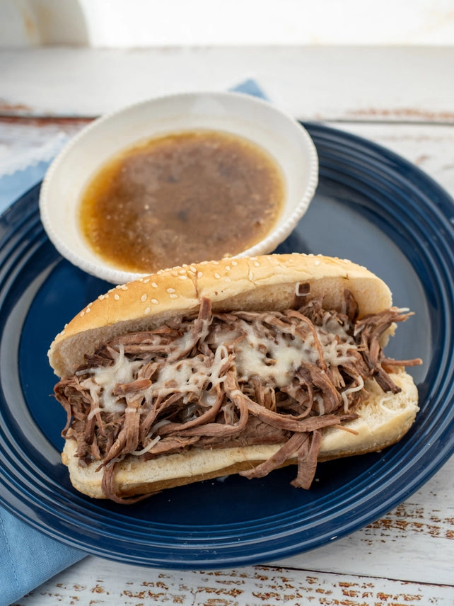 Mouthwatering French Dip Crockpot meal kit easy for busy moms