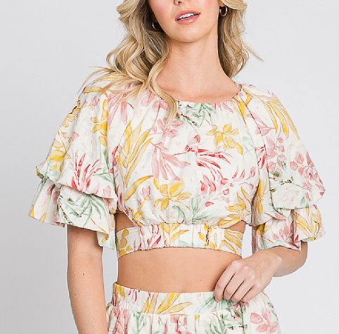 floral printed crop top for women girls