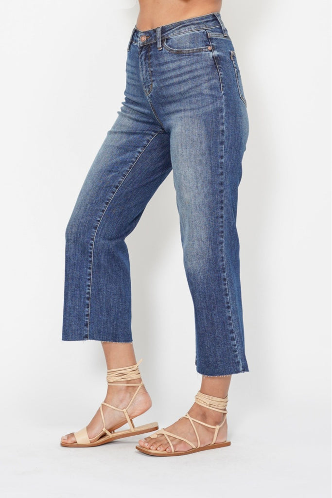 wide leg crop judy blue jeans for women 88873