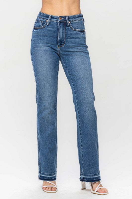 judy blue tummy control released hem slim cut bootcut Judy Blue Viral jeans for women 