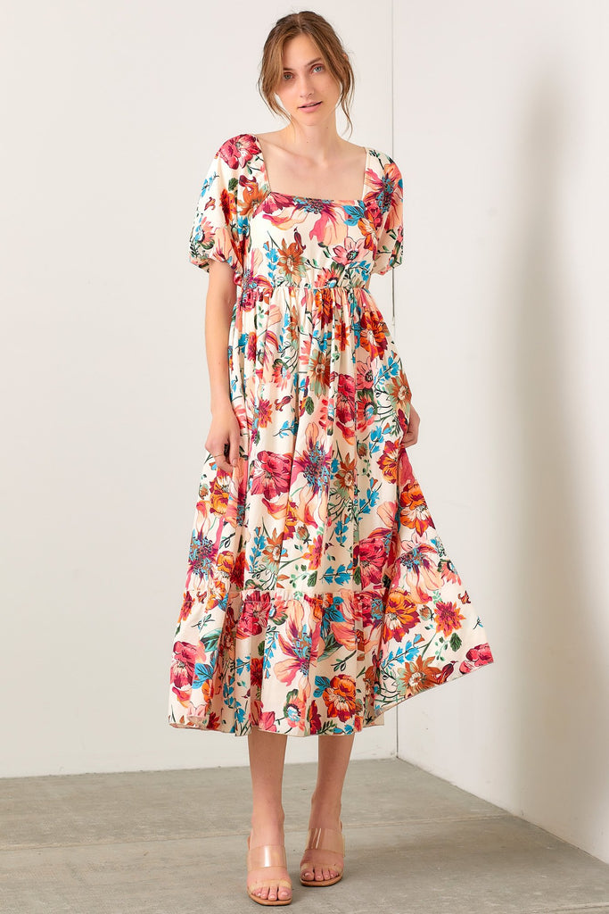 floral midi dress by polagram for women plus