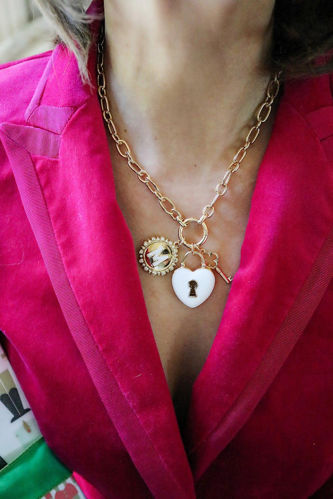 charm necklace base with charms