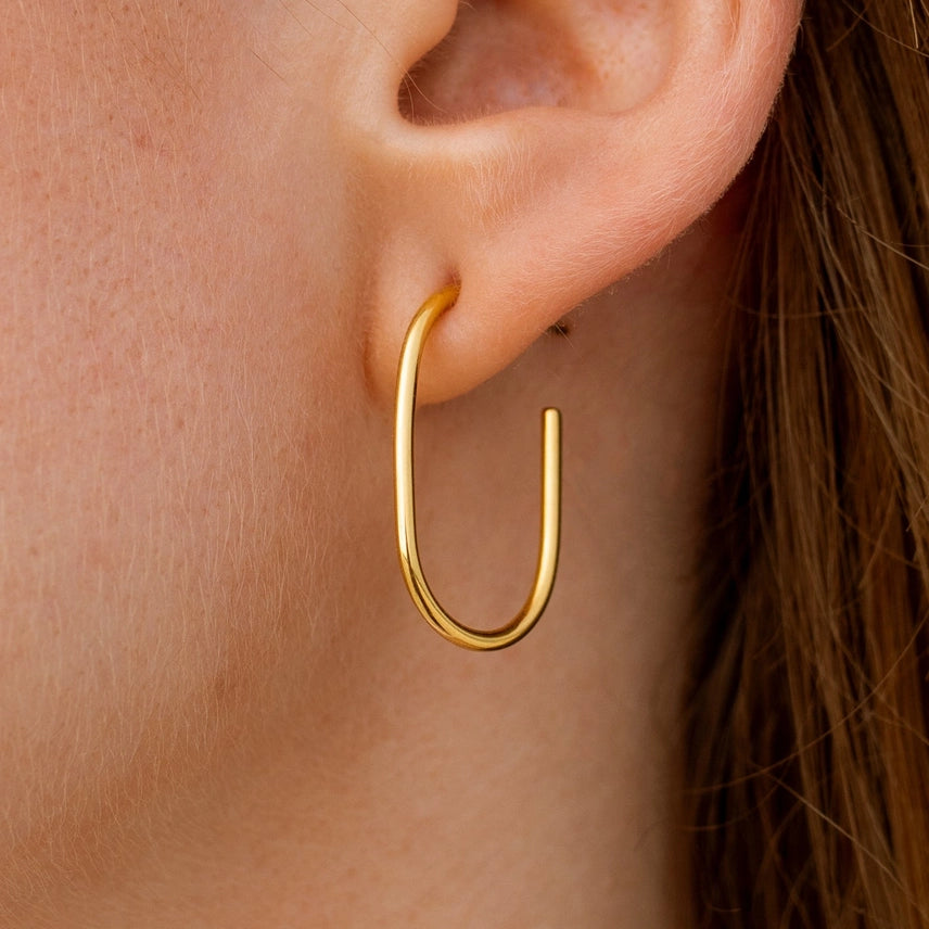 strato hoop earrings in gold
