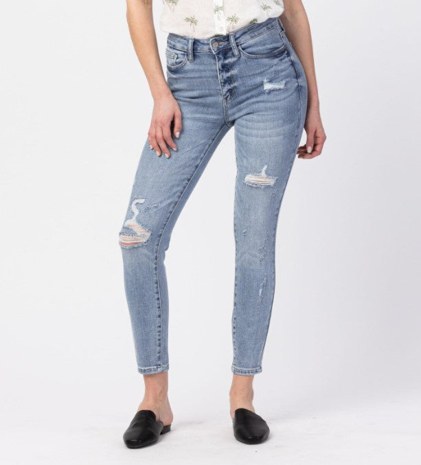 82230 judy blue distressed skinny jeans for women