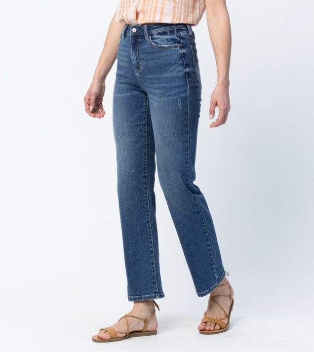 88531 judy blue dad fit non distressed straight leg jeans