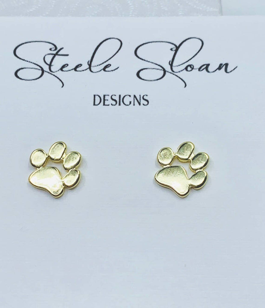 tiger paw gold stud earrings