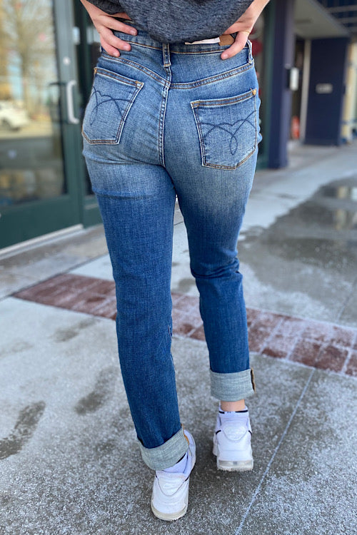 Judy Blue non-distress boutique jeans for woman back view
