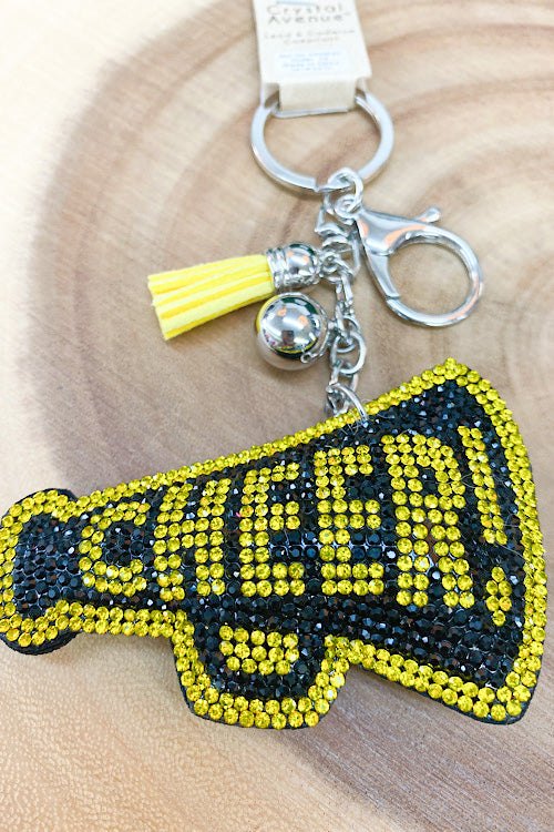 Bling Cheer Keychain - Black & Gold – Moonshine and Lace Boutique