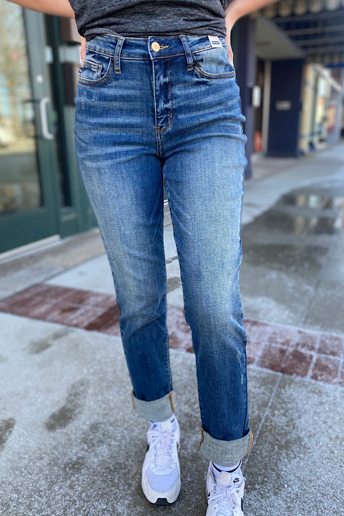 Judy Blue non-distress boutique jeans for woman front view