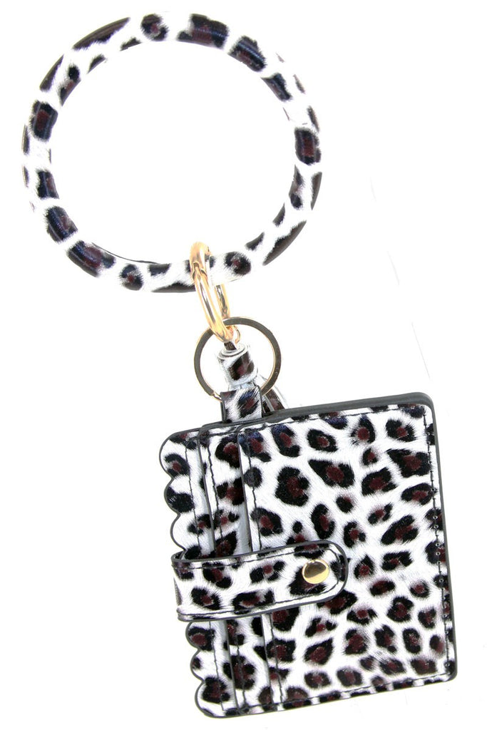 Keychain Wallet - White Leopard
