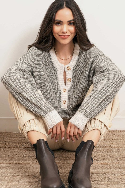 marled knit pullover sweater from blu pepper